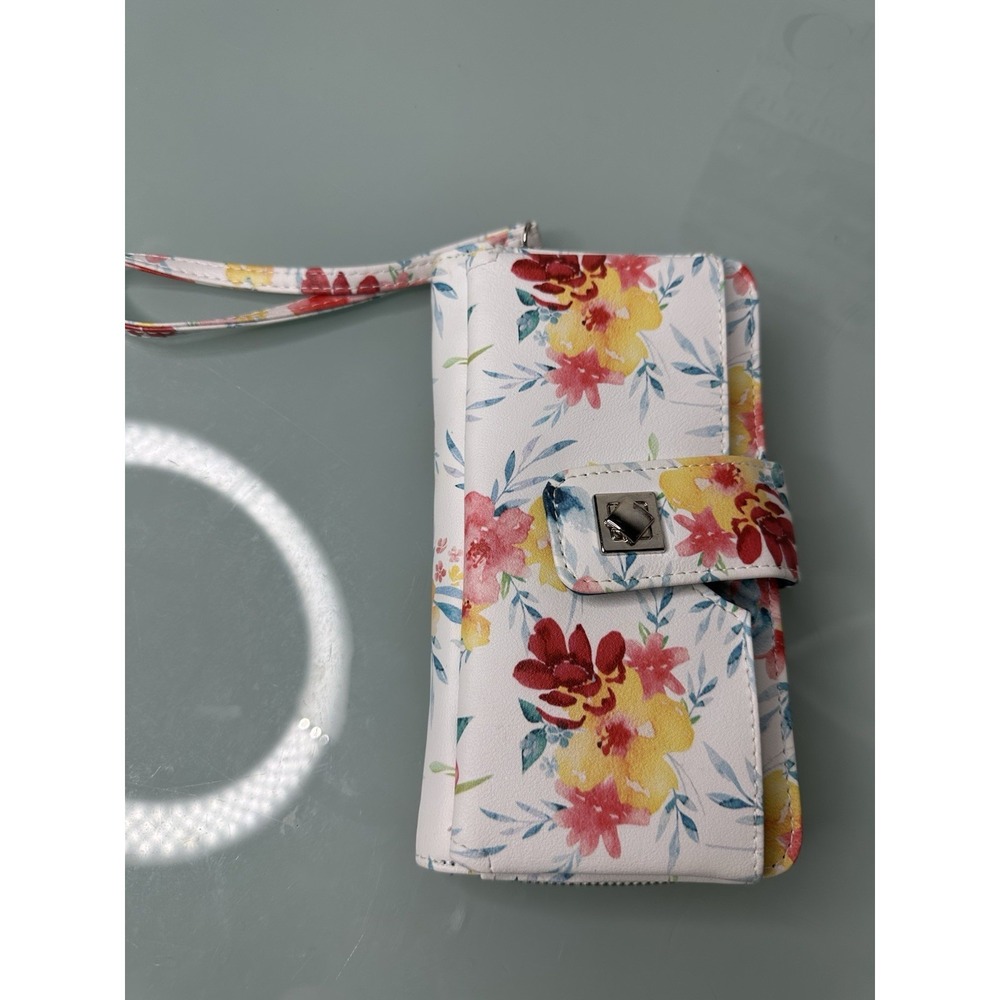 Women's Purse Zipper Button Flower Pattern Multi‎ Color